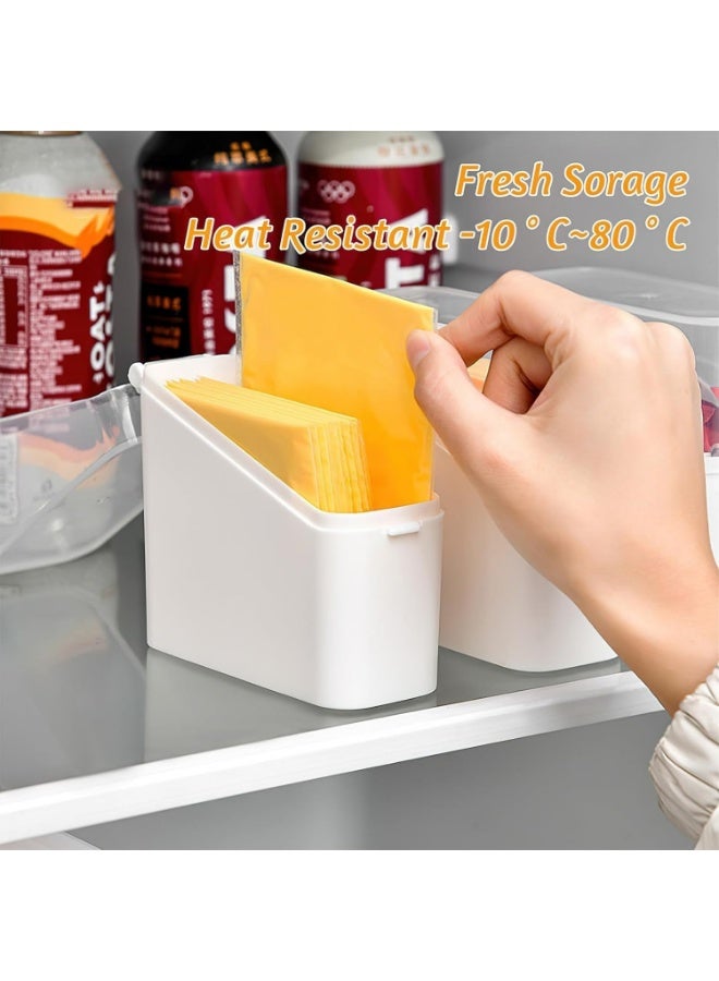 3 Packs Sliced Cheese Holder with Lid, Plastic Cheese Storage Organizer, Cheese Container for Fridge, Cheese Keeper, Cheese Saver Holder - Image 4