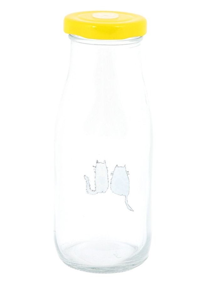 Biggdesign Cats Lemonade Glass Bottle 320 ML Yellow