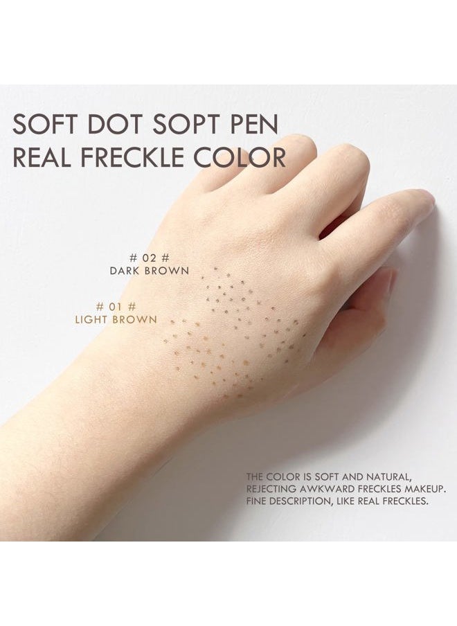 KYDA 2 Pcs Freckle Makeup Pen, Natural Lifelike Freckle Makeup Pen Magic Freckle Color, Waterproof Longlasting Soft Dot Sopt Pen, for Natural Effortless Sunkissed Makeup-Dark Brown  - Image 4