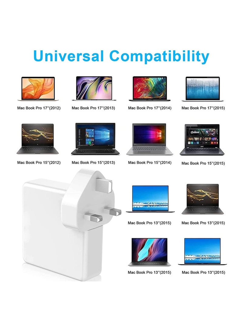 85W MacBook Pro Charger Replacement AC Power Adapter with 2 T Tip Connector Compatible with MacBook Air 13 15 17 Inch Laptop - Image 3