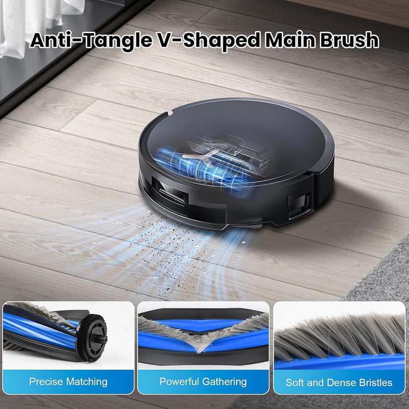 24 قطعة من قطع الغيار المتوافقة مع مكنسة الروبوت Ecovacs Deebot T50 Max Pro Omni، تشمل: فرشاة رئيسية واحدة، 6 أكياس للغبار، 4 فلاتر، 6 فرشات جانبية، 6 وسائد لمسح الأرضيات، وأداة تنظيف واحدة. - Image 3