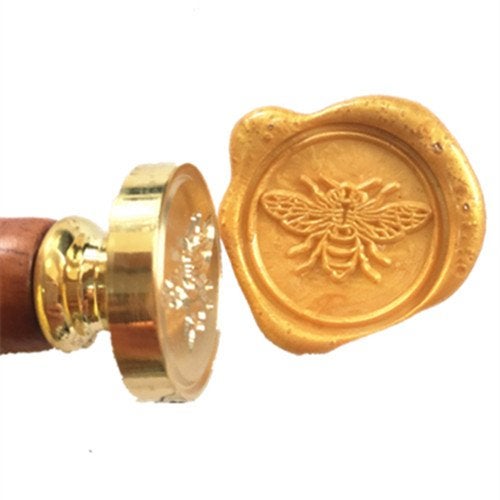 MDLG Vintage Cute Bee Flying Wax Seal Sealing Stamp Embellishment Wedding Invitation Card Snail Mail Gift Wrapping Wine Package Great Christmas Gift Idea Insect Wax Seal Stamp Set - Image 1