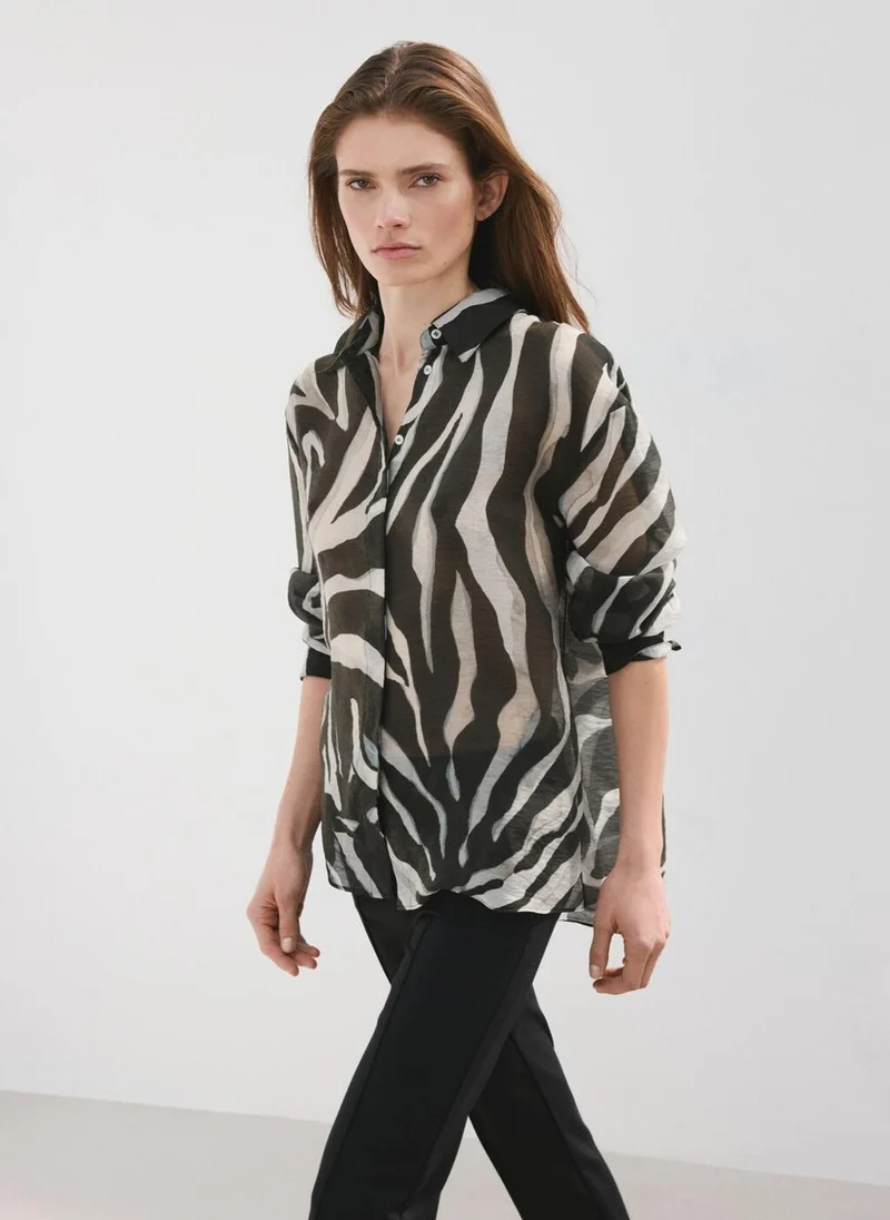 MANGO Lyocell Printed Shirt
