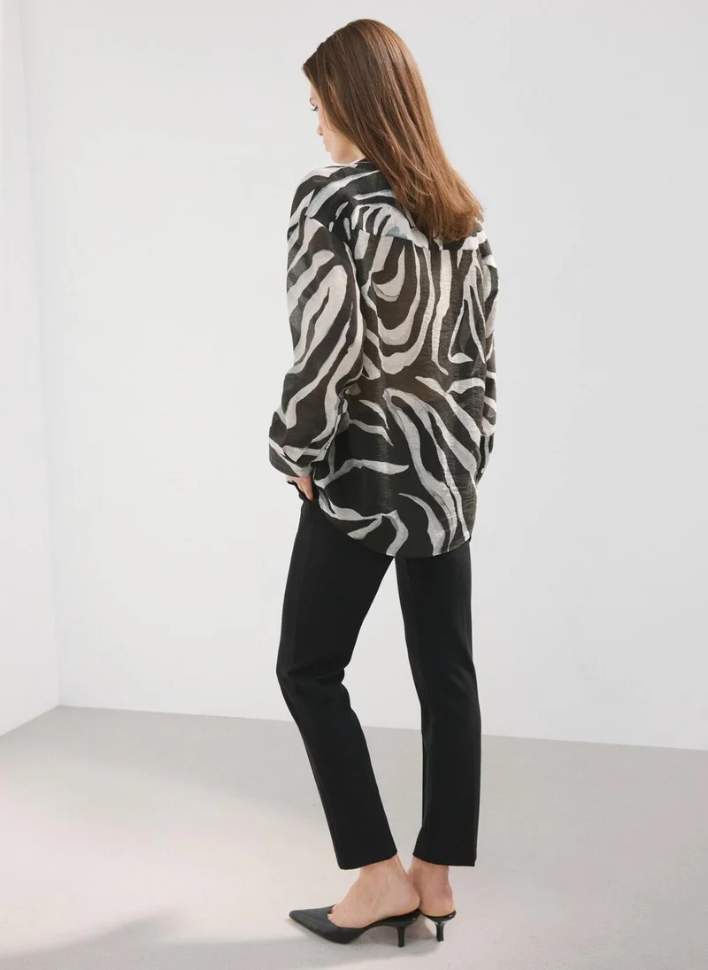 MANGO Lyocell Printed Shirt