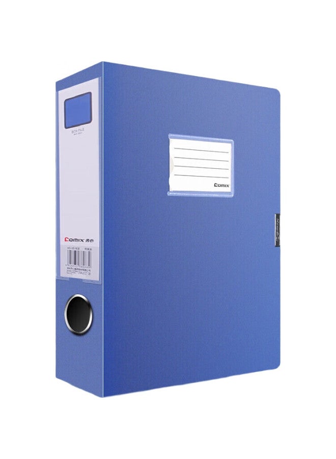 Comix 75Mm File Box, A4 Document Box, Thickened Velcro File Box, Blue, Office Stationery - Image 1
