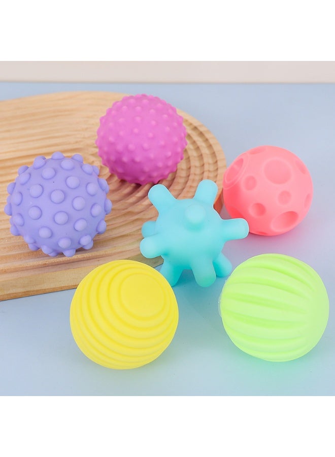 6Pcs Soft Rubber Hand-Grasping Balls with Massage, Touch, Sensory Perception, and Grasping Functions - Children's Educational Toys Balls - Image 1