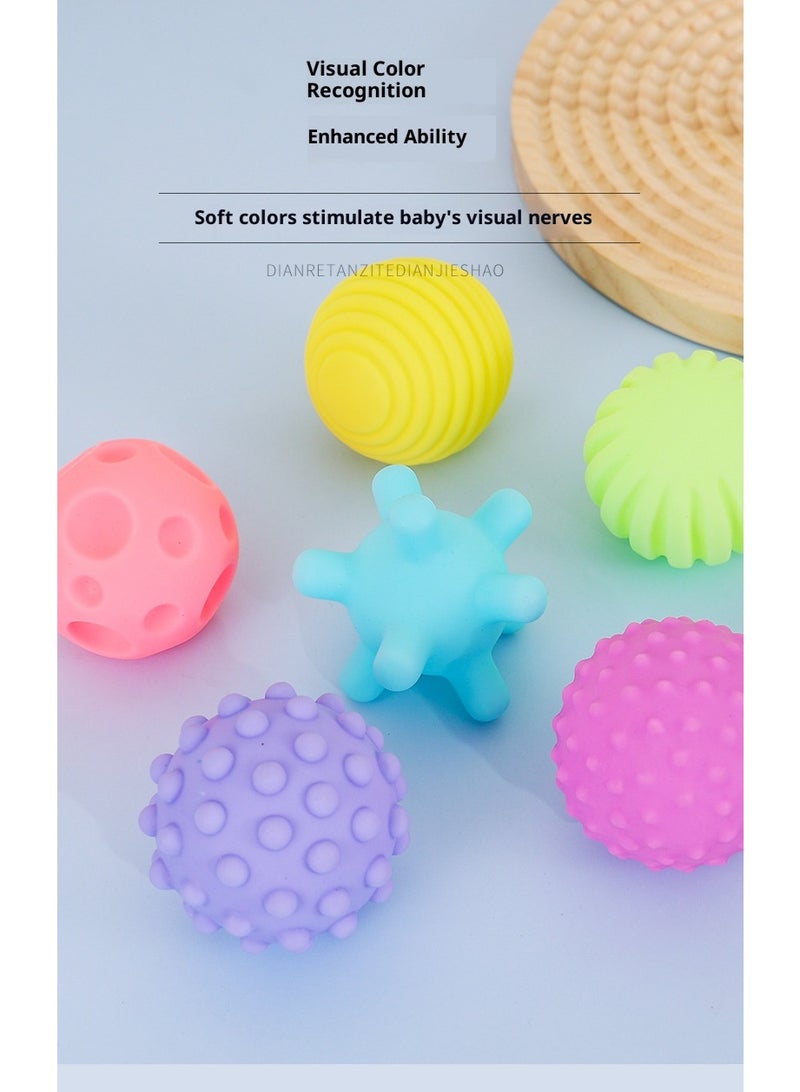 6Pcs Soft Rubber Hand-Grasping Balls with Massage, Touch, Sensory Perception, and Grasping Functions - Children's Educational Toys Balls - Image 3