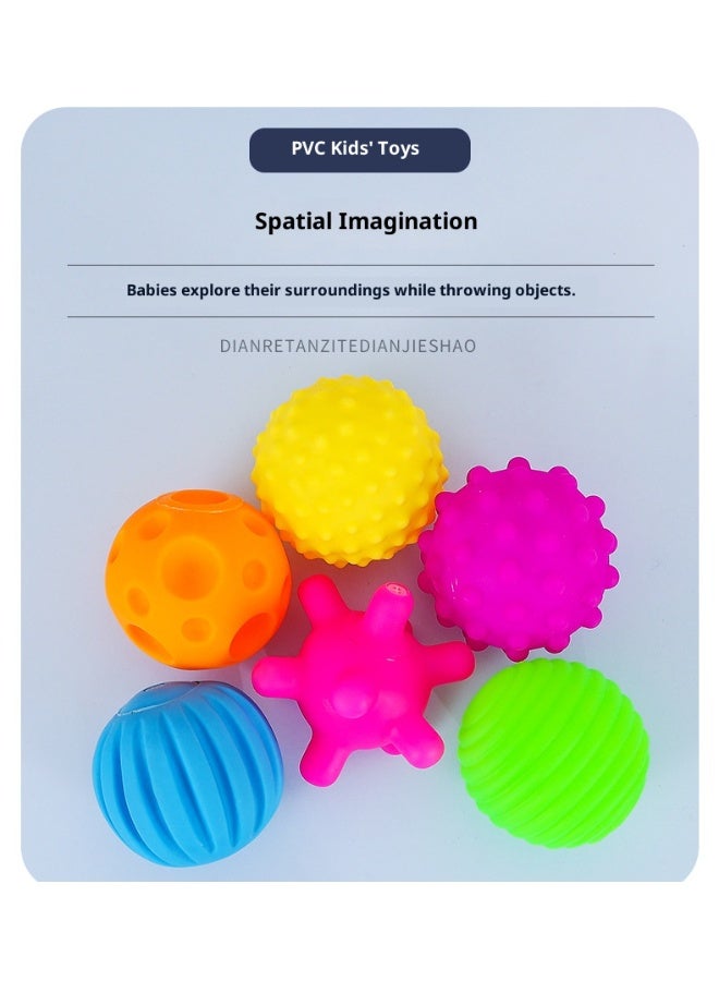 6Pcs Soft Rubber Hand-Grasping Balls with Massage, Touch, Sensory Perception, and Grasping Functions - Children's Educational Toys Balls - Image 5
