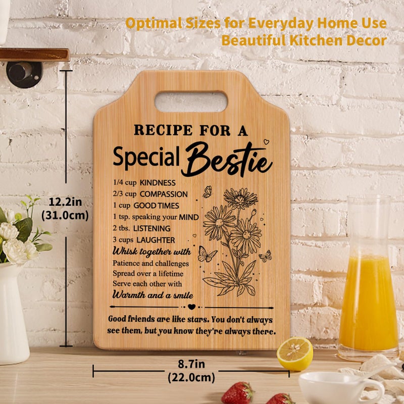 Milcier Micier Bestie Gifts for Women  Best Friend Bamboo Cutting Board  Best Friend Birthday Gifts  Friendship Gift for Women  Bff  Friend Woman Mothers Day Present - Image 3