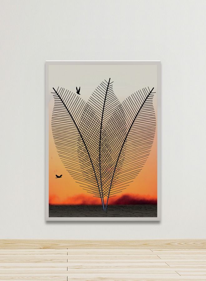 ماركتنا لوحة جدارية قماشية فنية لتزيين الحائط بتصميم عصري مع برواز فضي مجوف مقاس 120x80سم قطعة واحدة - Image 1