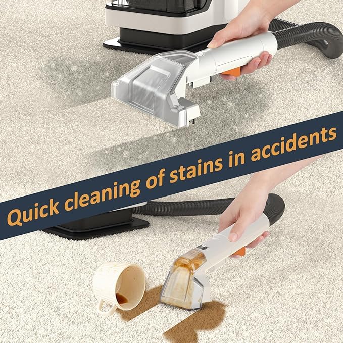 MAPPLE CREATION Handheld Carpet Cleaner for Sofa Curtain Spray Suction Integrated Machine Clean Machine with Cleaning Tools Car and Auto Vaccum Window or Bathroom Glass Cleaner Powerful Suction - Image 4