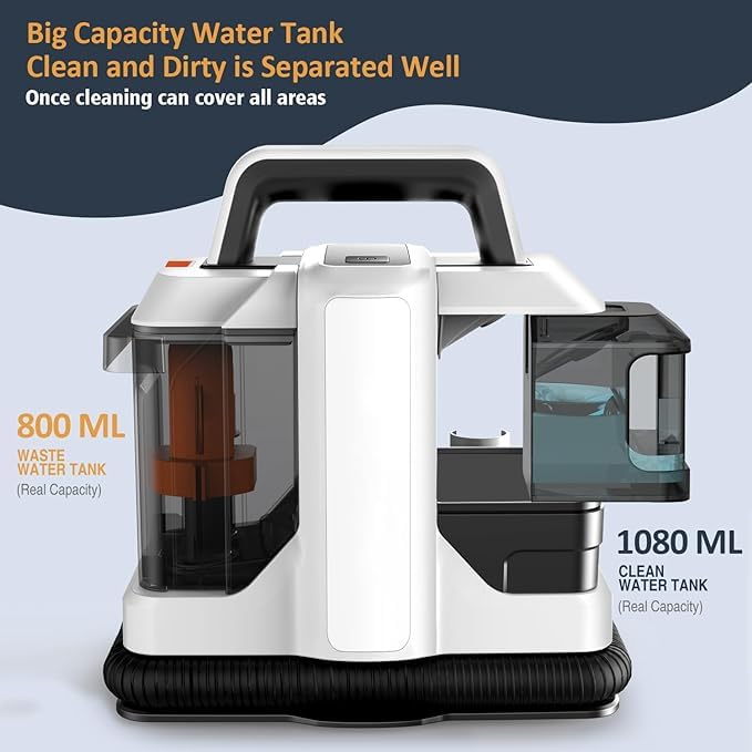 MAPPLE CREATION Handheld Carpet Cleaner for Sofa Curtain Spray Suction Integrated Machine Clean Machine with Cleaning Tools Car and Auto Vaccum Window or Bathroom Glass Cleaner Powerful Suction - Image 2
