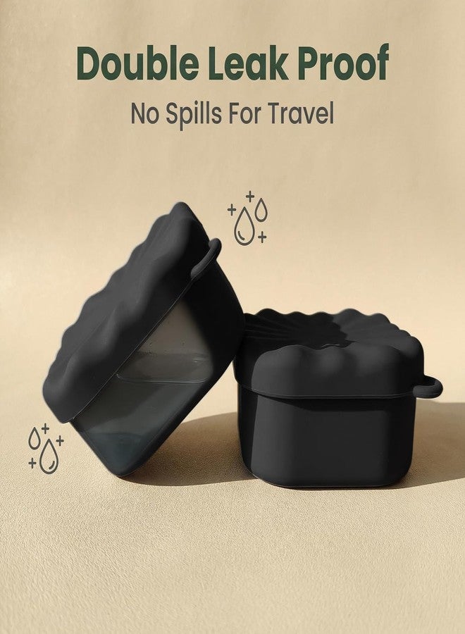 Elimeta 2 Pack Silicone Soap Dish with Lid, Square Leak-Proof & Shockproof Soap Holder, Thick Durable Soap Case for Bathroom & Travel, Perfect for Dr. Squatch Natural Bars (Black) - Image 4