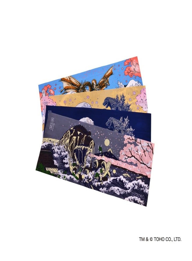 Godzilla King Ghidorah Tenugui Cloth Thirty-six Views of Mt. Fuji Hokusai - Image 2