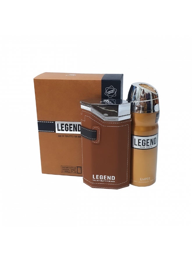 Emper Legend Pour Homme EDT 100ml &Deo Spray 200ml