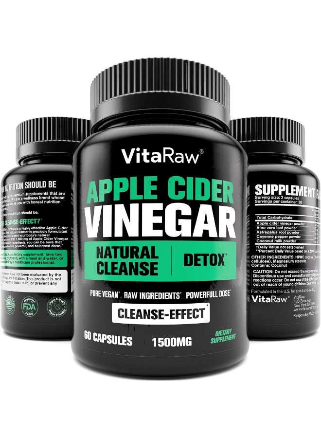 VitaRaw VitaRaw Organic Apple Cider Vinegar Capsules - 1500mg - Image 2
