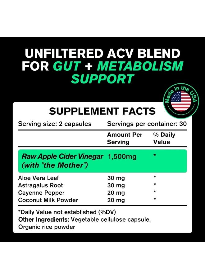 VitaRaw VitaRaw Organic Apple Cider Vinegar Capsules - 1500mg - Image 3