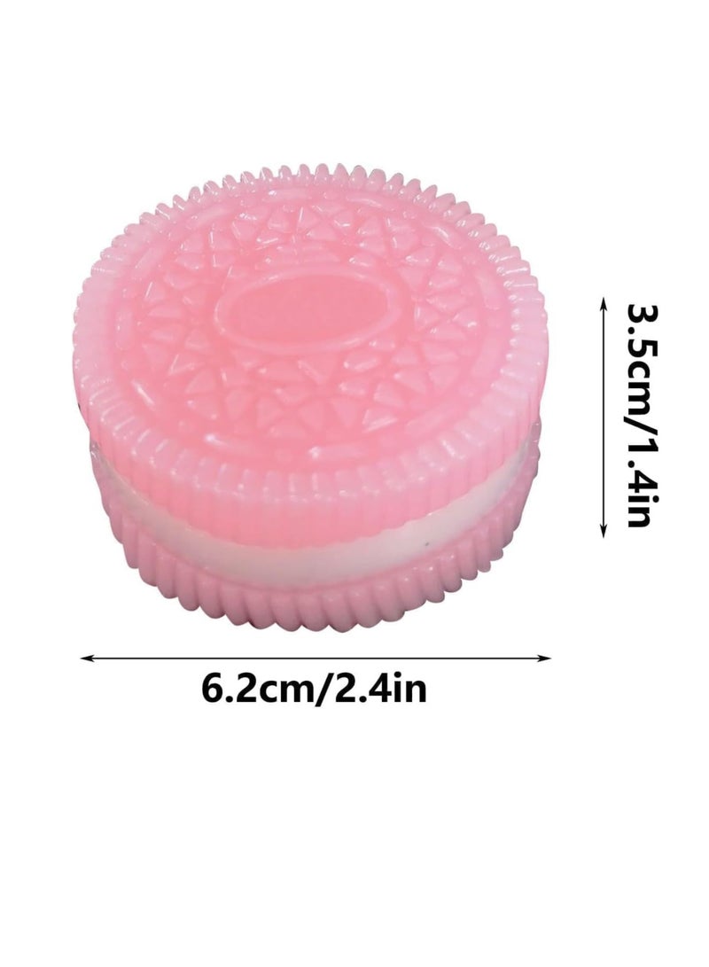 CozyBloom 2PCS Squishy Biscuit Stress Relief Toy Fun Fidget Sensory Toy Cute Squishy Squeeze Toy Pinch Decompression Toy for Anxiety Relaxation for Adults Kids Ideal for Stress Relief Perfect Desk Accessory(Pink/Black) ﻿ - Image 2