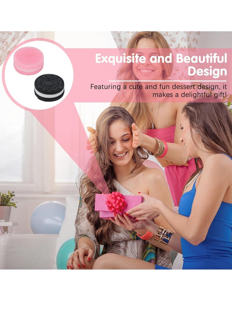 CozyBloom 2PCS Squishy Biscuit Stress Relief Toy Fun Fidget Sensory Toy Cute Squishy Squeeze Toy Pinch Decompression Toy for Anxiety Relaxation for Adults Kids Ideal for Stress Relief Perfect Desk Accessory(Pink/Black) ﻿ - Image 5