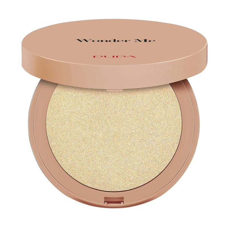 Pupa Milano Wonder Me Glow  Lightweight Makeup Powder  Face Highlighter with UltraFine Pearls  TalcFree  102 Pure Gold  0264 oz
