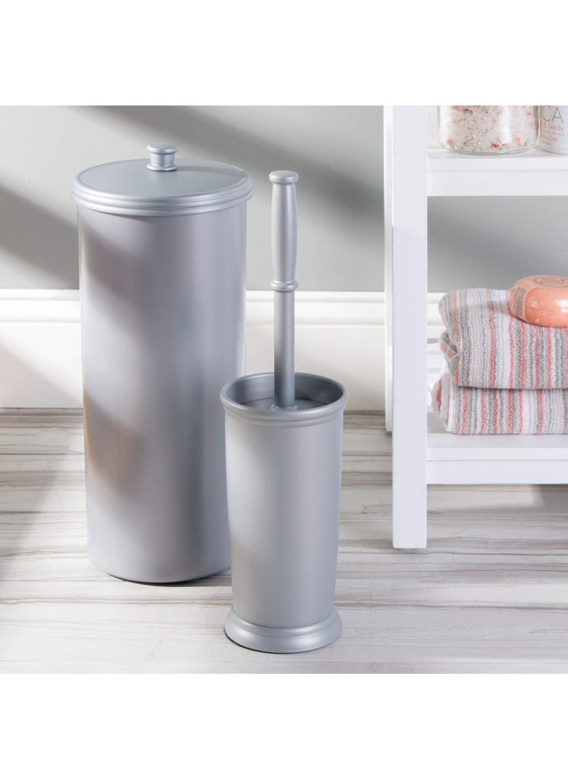 InterDesign InterDesign Kent Plastic Toilet Paper Tissue Roll Reserve Canister  Free-Standing Organizer for Master  Guest  Kid's  Office Bathroom or Closet  6.5"" x 6.5"" x 15.5""  Silver  - Image 4