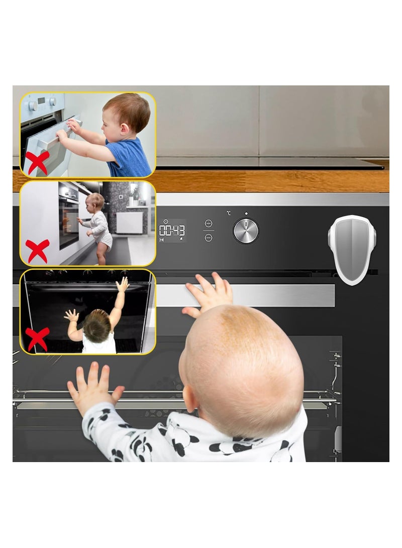 KASTWAVE Childproof Oven Door Lock, 2 Pcs Baby Proof Oven Front Lock with 3M Adhesive, No Screws or Drill, Easy to Install and Use, Durable and Heat-Resistant Material - Image 2