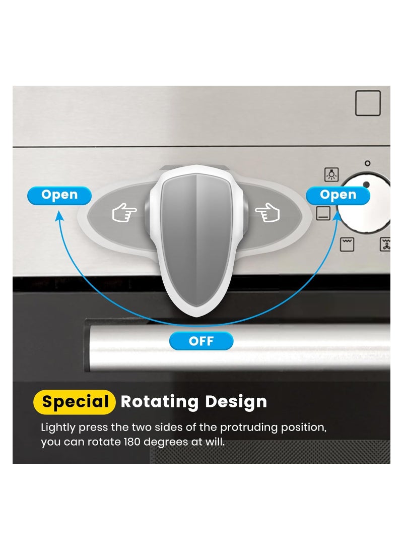 KASTWAVE Childproof Oven Door Lock, 2 Pcs Baby Proof Oven Front Lock with 3M Adhesive, No Screws or Drill, Easy to Install and Use, Durable and Heat-Resistant Material - Image 3