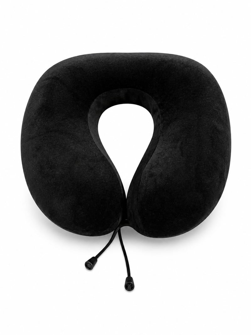 Memory Foam Travel Neck Pillow, Neck and Head Support Pillow, Ergonomic U Design, Removable and Washable Soft Velvet Cover, Suitable for Airplane, Car, Train, Office, Black - Image 2
