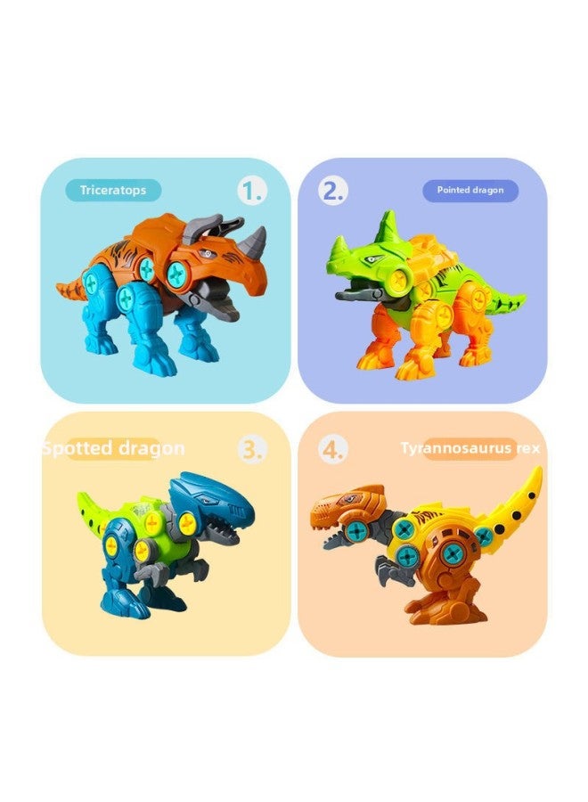 Assembled Dinosaur Educational Disassembly And Assembling Combination Toys Screwable Children's Toys Boys Girls Children's Gifts Diy-Specifications:Sharp Angle Dragon Joint Movable To Send Screwdriv - Image 4