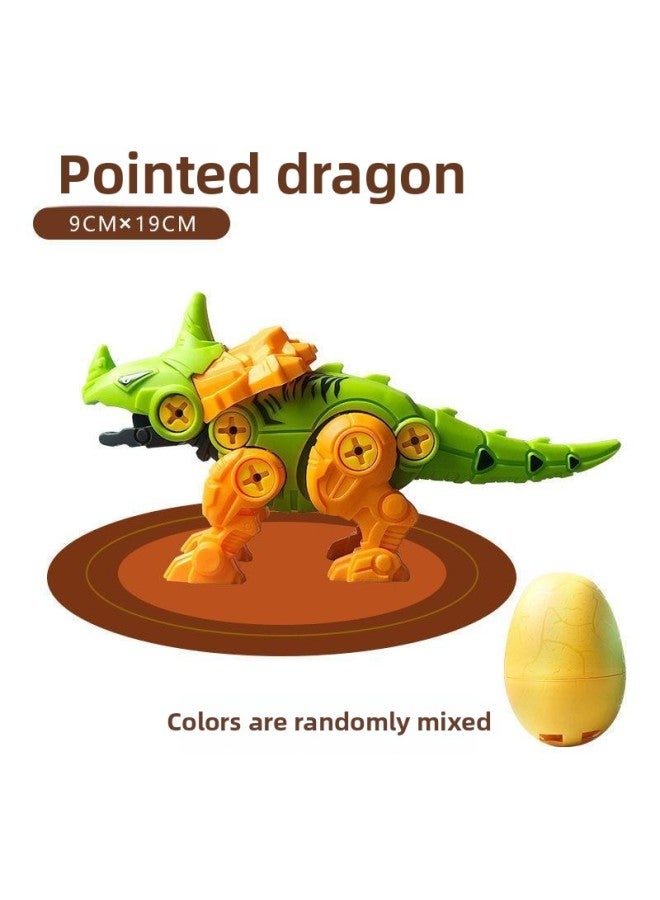Assembled Dinosaur Educational Disassembly And Assembling Combination Toys Screwable Children's Toys Boys Girls Children's Gifts Diy-Specifications:Sharp Angle Dragon Joint Movable To Send Screwdriv - Image 1
