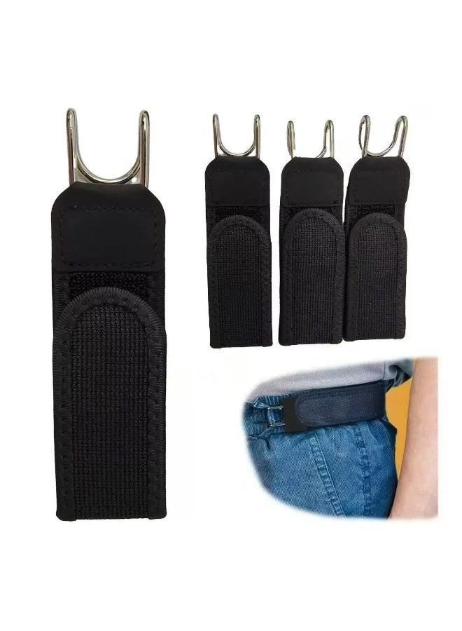 2 جهاز كمبيوتر شخصي قابل للتعديل Buckleless حزام الخطاف ، امتدادات الخصر للجينز ، مرنة لا زر امتداد الخصر ، خطاف معدني امتداد الخصر للرجال والنساء العمل ، العادي ، الأعمال ، السفر ، التنقل ، الأسود والبني - Image 2