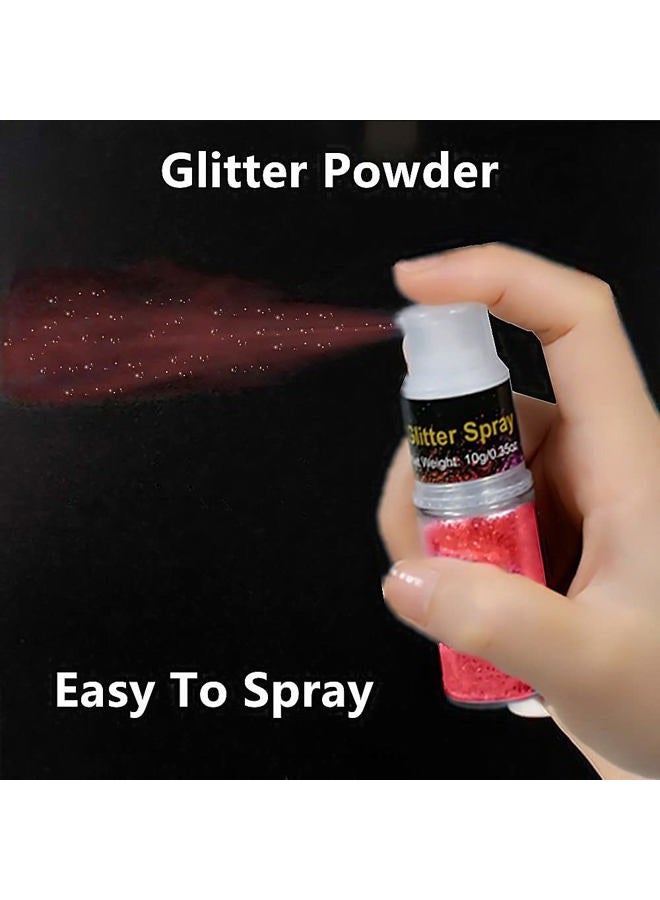 Go Ho Hair and Body Glitter Spray,Red Glitter Spray Dry Powder Makeup for Clothes,Festival Loose Sparkle Powder,Holographic Ultra Fine Resin Glitters for Crafts,10g - Image 2