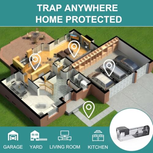HoopVool Mouse Trap | Catch and Release Humane Mouse Traps That Work | Mice Trap No Kill for mice/Rodent Pet Safe (Dog/Cat) Best Indoor/Outdoor House Mousetrap. (Transparent&Black Pack of-2) - Image 5