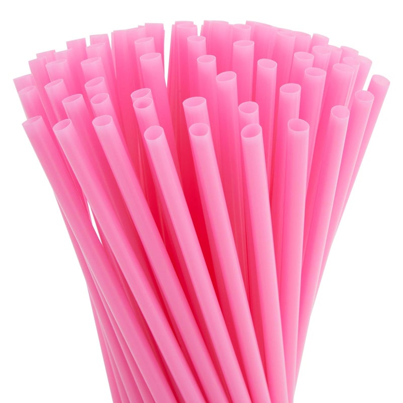 Juvale 300-Pack Pink Plastic Straws for Birthday Party  Baby Shower  Weddings and Gatherings  10 Inches Long Fun Pink Straws Plastic for Cocktails  Coffee  Juice  Water  Iced Tea and More - Image 1