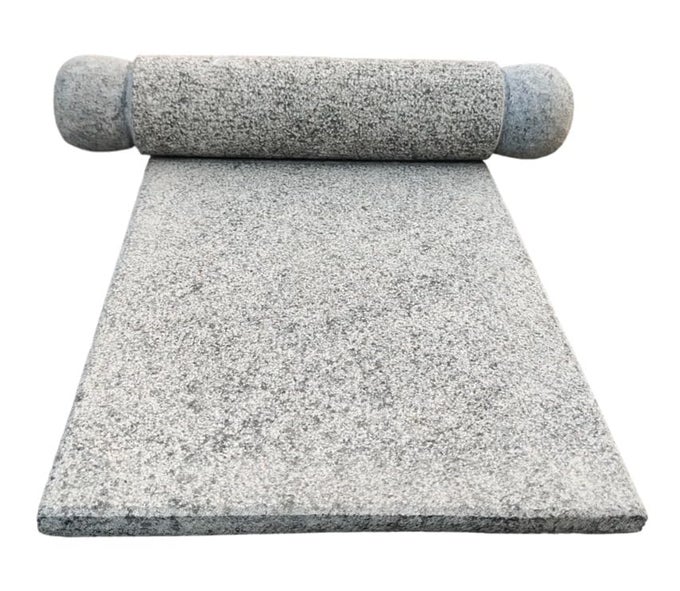 GRANITE STONE MORTAR AND PESTLE SET 14X9 INCHES BLACK UNPOLISHED FOR HERBS AND SPICES