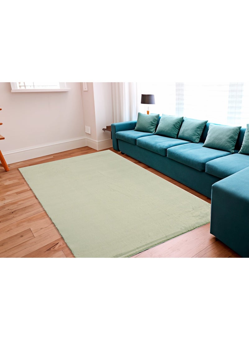 Home auraa Carpet Rug Anti-Slip – Size 160 x 230 cm – 5.25x7.55 ft | Horizon Shaggy Design - Olive Green Color | Ideal Carpet for Living Room, Bedroom, Office, Hallway or Balcony - Image 3