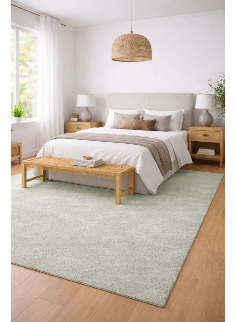 Home auraa Carpet Rug Anti-Slip – Size 160 x 230 cm – 5.25x7.55 ft | Horizon Shaggy Design - Olive Green Color | Ideal Carpet for Living Room, Bedroom, Office, Hallway or Balcony - Image 1