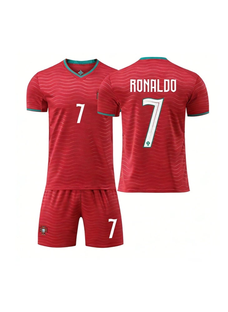 general 2026 World Cup Portugal Home Jersey Set Adult #7 Ronaldo Football Uniform Multiple Sizes for Fans and Friends - Image 1