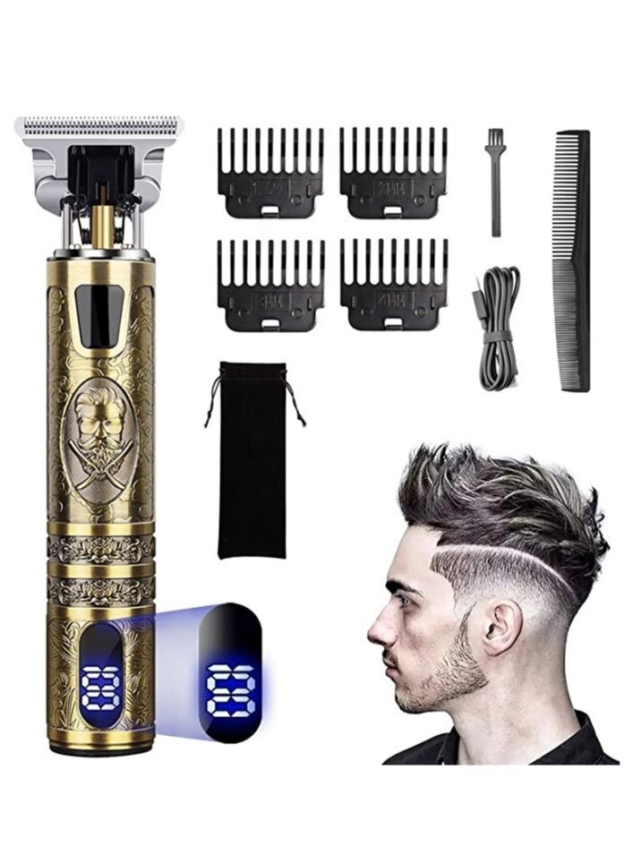 Beard Trimmer for Mens, Rechargeable Electric Hair Clippers with LCD Screen, Titanium Precision T Blade Trimmer - Image 1