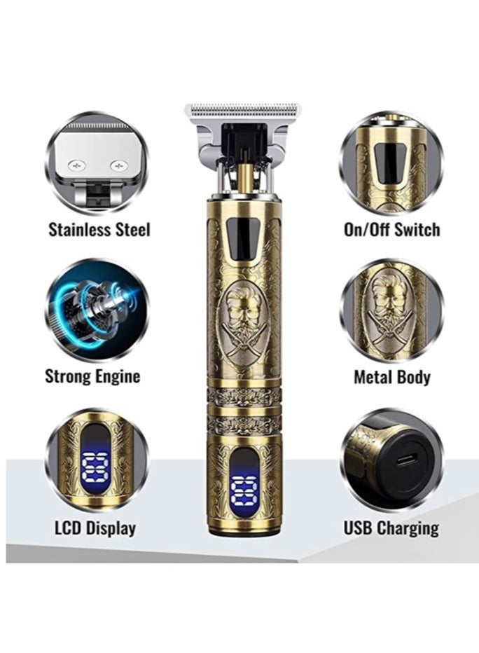 Beard Trimmer for Mens, Rechargeable Electric Hair Clippers with LCD Screen, Titanium Precision T Blade Trimmer - Image 5
