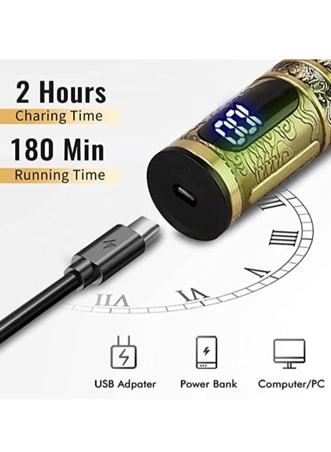 Beard Trimmer for Mens, Rechargeable Electric Hair Clippers with LCD Screen, Titanium Precision T Blade Trimmer - Image 3