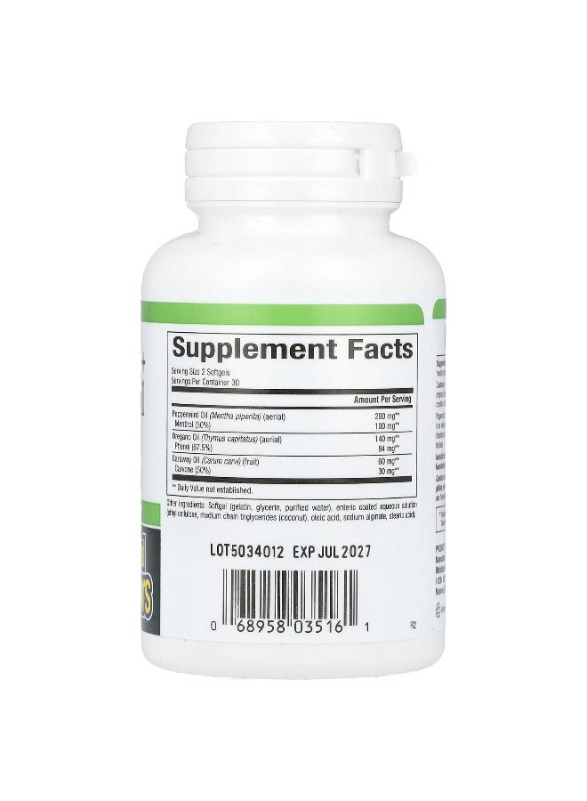 natural Factors Natural Factors, Peppermint + Oregano Oil Complex, 60 Enteric Coated Softgels  - Image 2