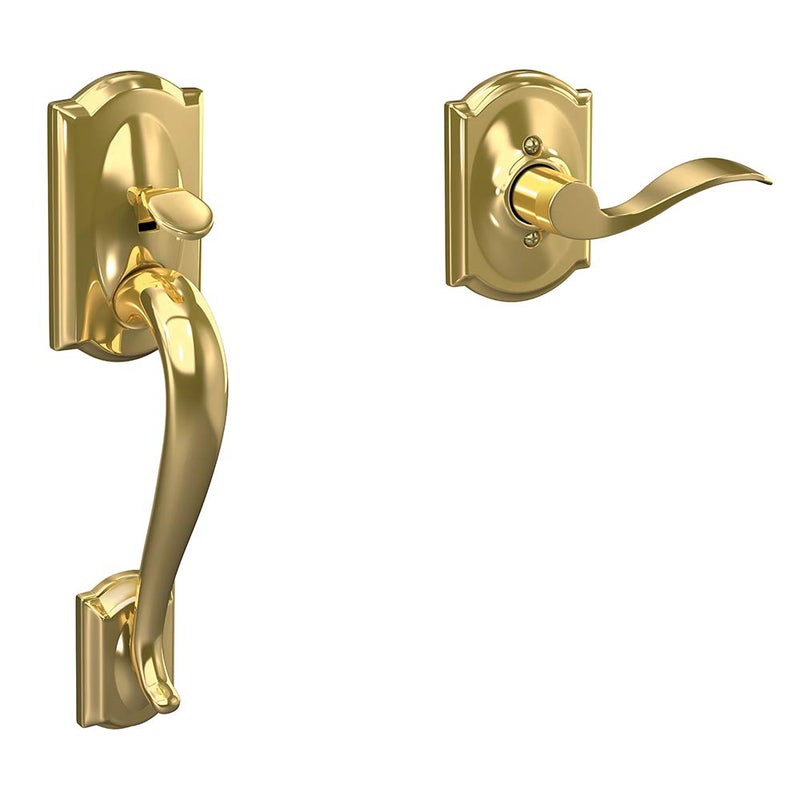 Schlage FE285 605 Acc CAM LH Lower Half Handleset Camelot Interior Trim Bright Brass