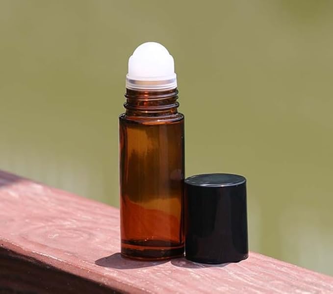زجاجتان بنيتان كرويتان لزيتات العطر الأساسية بسعة 50 ملليتر، قابلة لإعادة التعبئة وبسعة كبيرة، زجاجات منفصلة لسائل معالج التعرق العطرية - Image 2