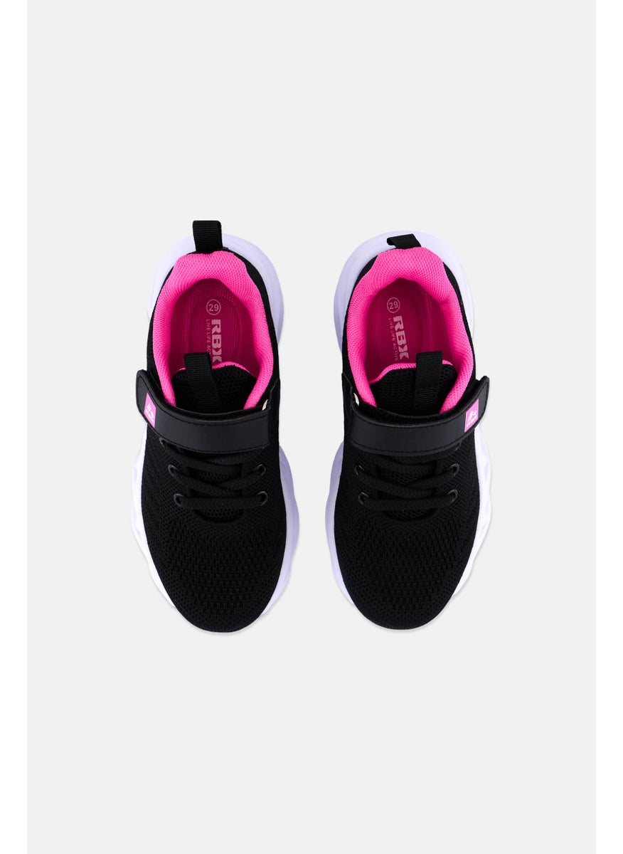 RBX Kids Girl Velcro Closure Training Shoes, Black  - Image 3