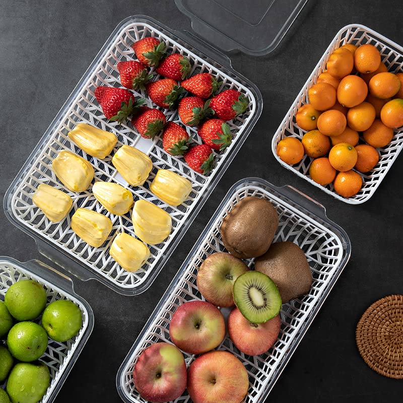 INKULTURE Stackable Vegetable And Fruit Fridge Storage Container With Removable Drain Strainers | Capacity 3L | Pack of 01 (Acrylic) - Image 4