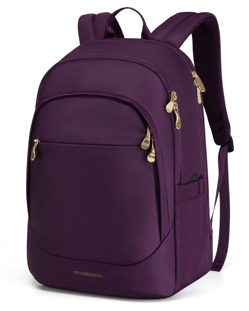 LIGHT FLIGHT Travel Backpacks Laptop Backpack for Women 15.6 inches Computer Bags for Work Travel College, Gifts for Women, Purple - Image 1