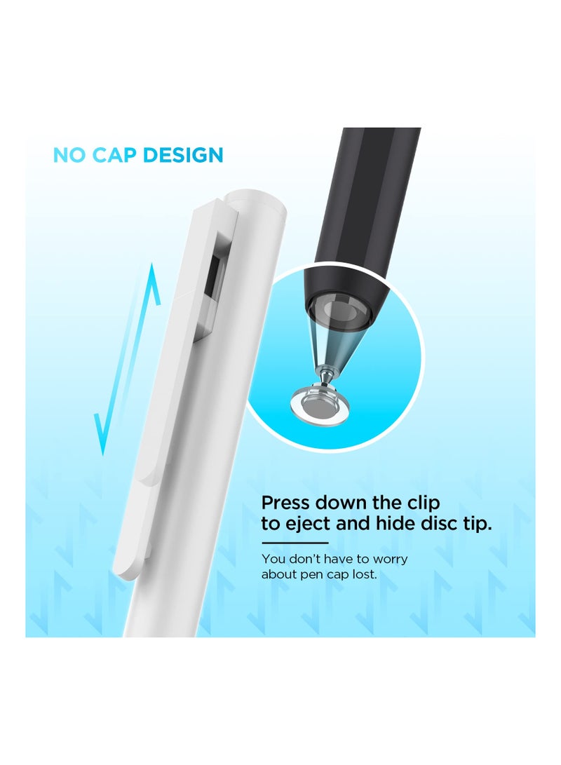 Universal Touch Screen Stylus Pen Set of 2, Compatible with iPad iPhone Samsung Galaxy Tablets, Precision Disc Tip with Clip for Easy Carrying - Image 5