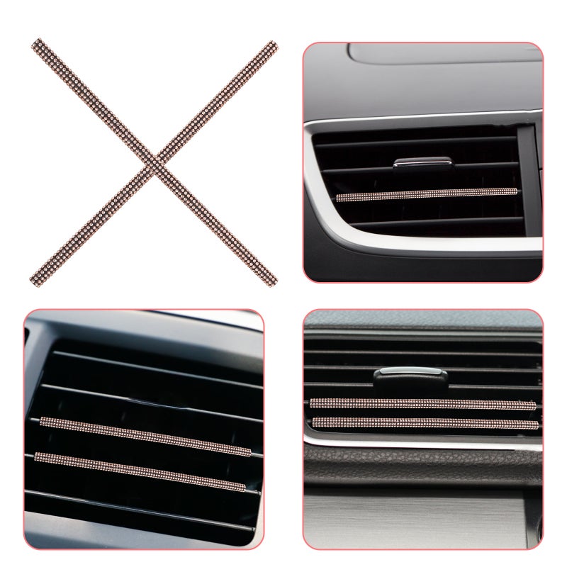 2pcs Car Vent Trims Vehicle Air Outlet Strips Air-conditioning Air Vent Outlet Trim Decorations - Image 3