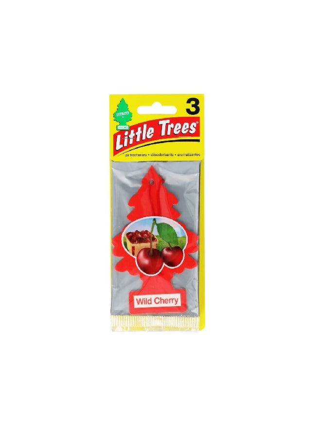 Little Trees 3-Piece Wild Cherry Air Freshener Hang Card 25.654 x 1.143 x 11.176 cm U3S-32011  - Image 1
